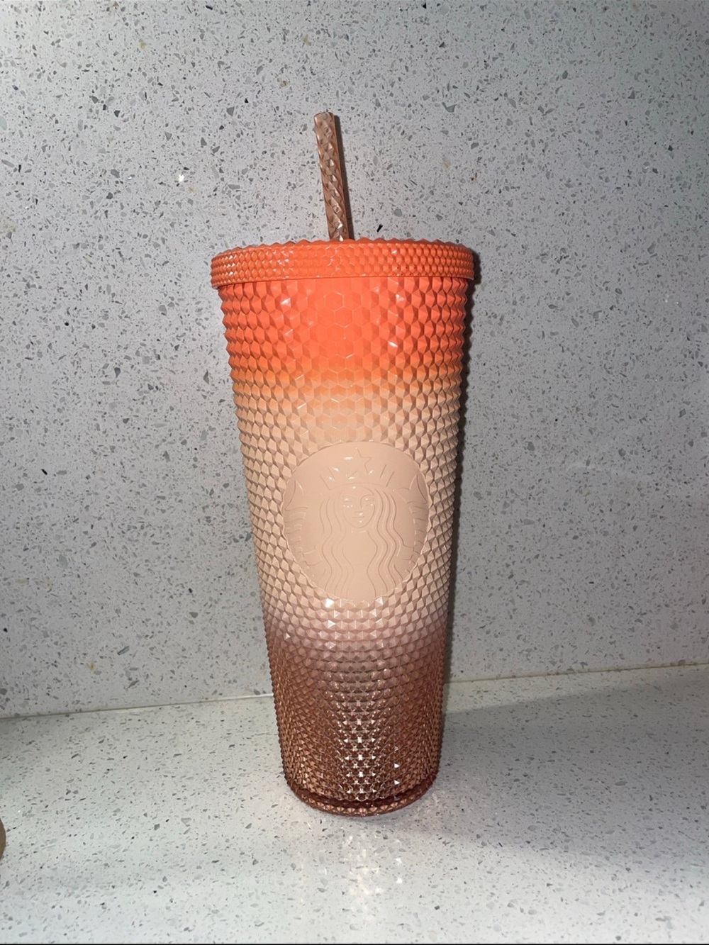 Starbucks Orange Gradient Studded Cold Cup with Straw